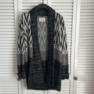 Lucky Brand Stargazer Pattern Chunky Knit Cardigan Sweater